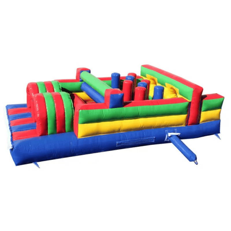 Moonwalk USA 20'L Obstacle Course (Green) Side View