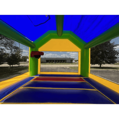 Moonwalk USA Dura-Lite Funhouse Bounce House in Green in Green Inside View