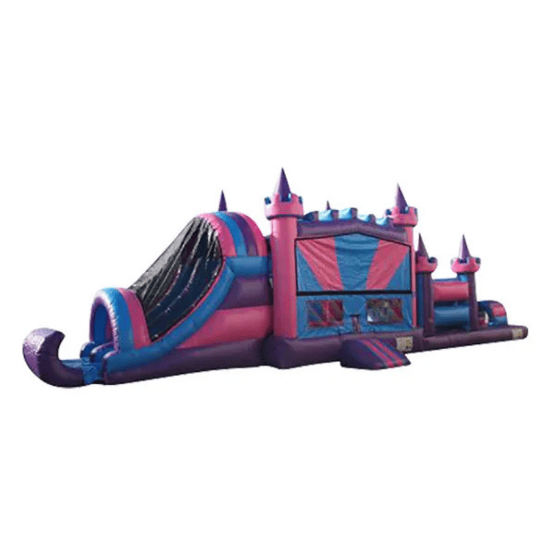 45ft Princess Obstacle Course – Royal-Themed Inflatable for Princess Parties Front View