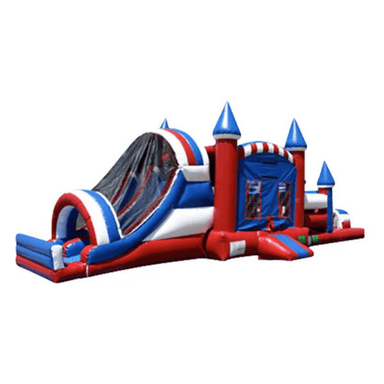 45ft All-American Obstacle Course – Patriotic Inflatable for National Holidays Front Right View