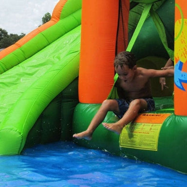 KidWise Endless Fun 11-in-1 Inflatable Residential Bounce House and Water Slide Wet/Dry Kid Exiting