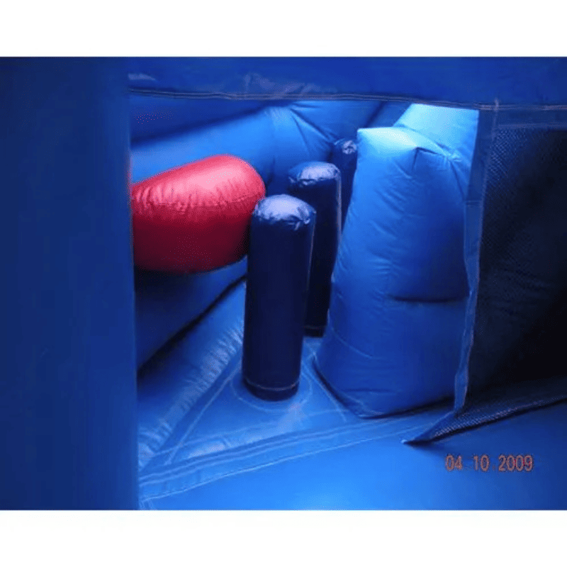 Moonwalk USA Brave Knight Bouncy House Castle Combo Inside Obstacle View
