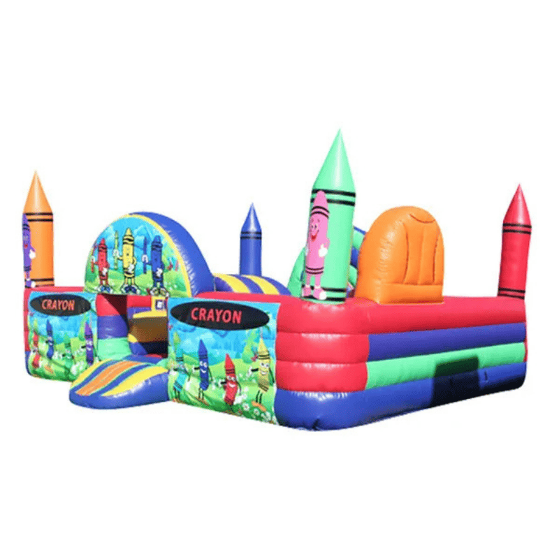 Crayon Toddler Unit – Colorful Bounce for Small Kids Front Left View