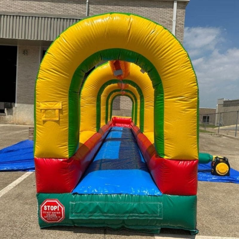 Front Entrance View of Eagle Bounce Slip and Slide in Rainbow