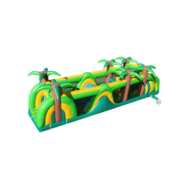 38ft Tropical Obstacle – Small Island-Themed Inflatable Course Top Left View