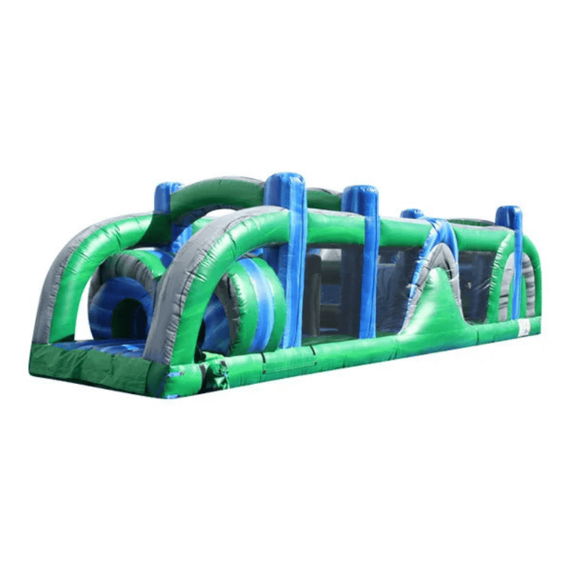 38ft Obstacle Course – Compact Inflatable for Backyard Rentals Front Left View