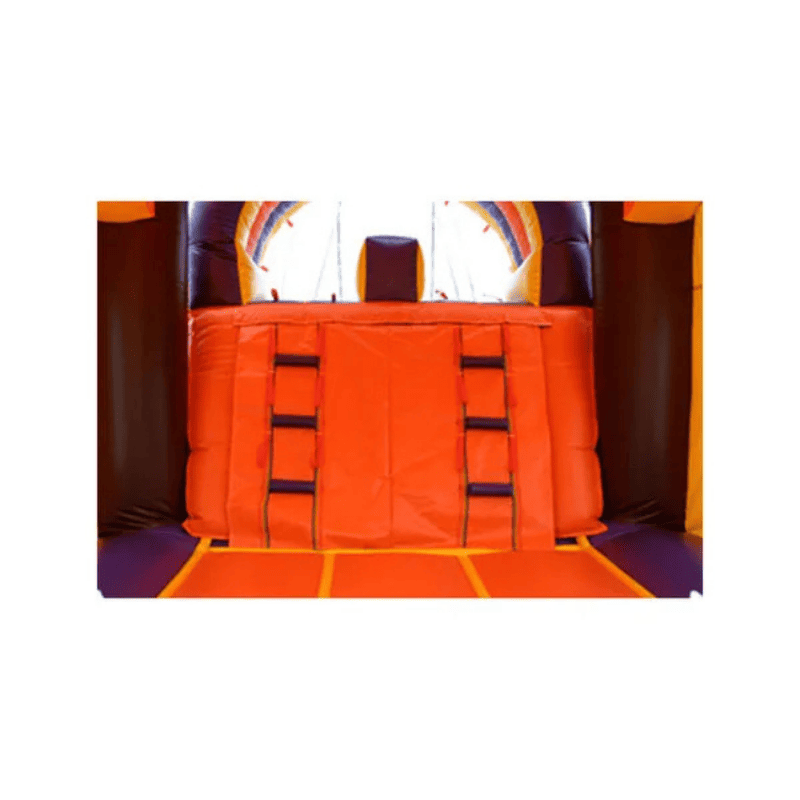 53ft Tropical Obstacle Course – Compact Island Bounce and Slide Combo Ladder View