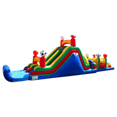60ft Sports Obstacle Course – Athletic-Themed Inflatable for All-Star Events Left View