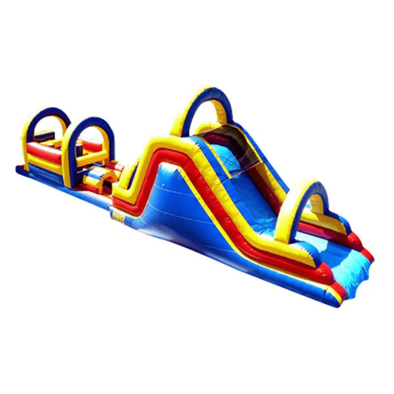 52ft Arch Obstacle Course – Arched Inflatable Challenge Unit for Rentals Front Right View