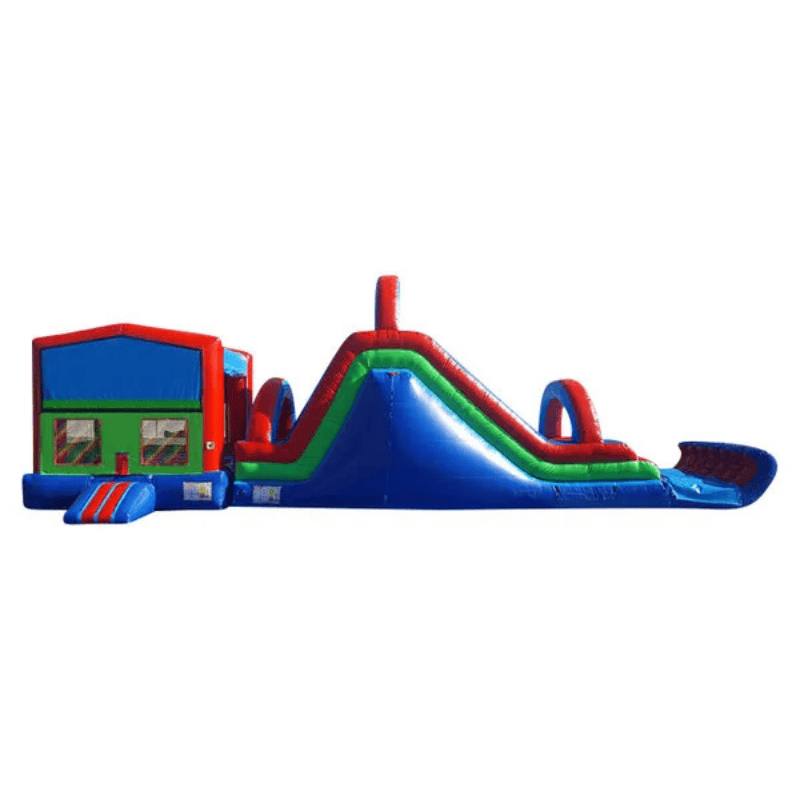 65ft 3pc Module Obstacle Course – Versatile Three-Part Inflatable Challenge Front View Alternate