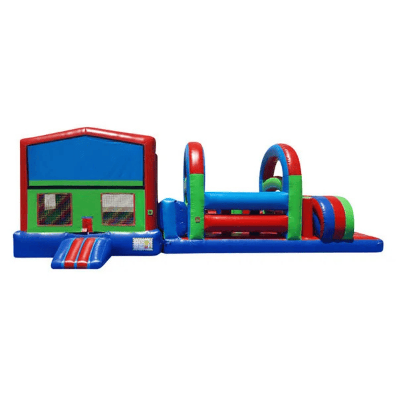 65ft 3pc Module Obstacle Course – Versatile Three-Part Inflatable Challenge Front View