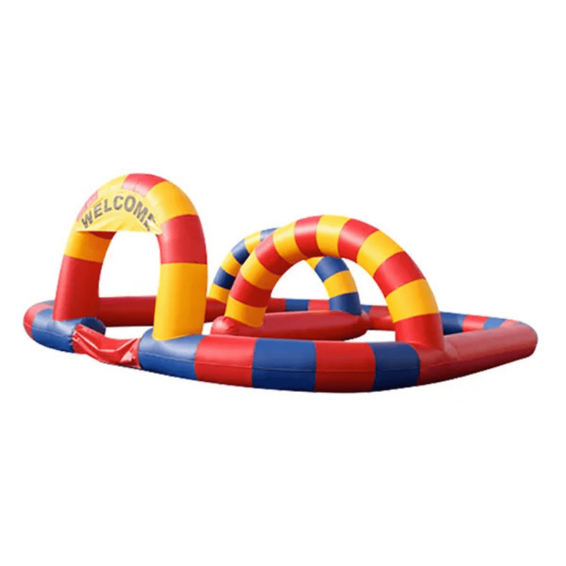 Inflatable Race Track – Portable Track for Kid Vehicles and Races Front View