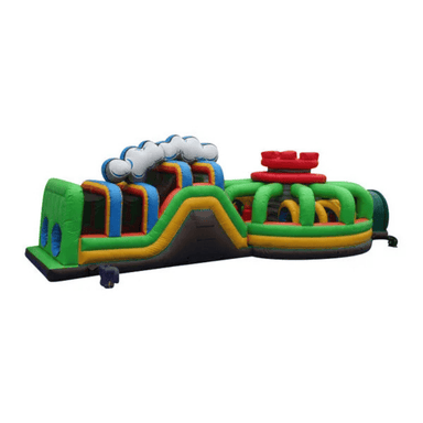 65ft Obstacle Course – Full-Size Inflatable Race and Slide Experience Left View