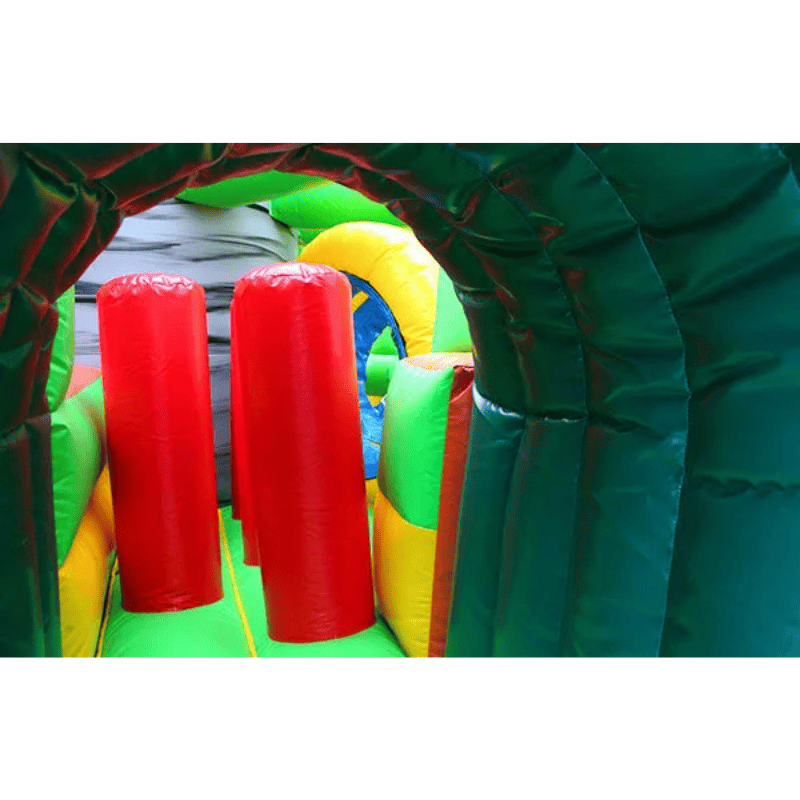 65ft Obstacle Course – Full-Size Inflatable Race and Slide Experience Inside View