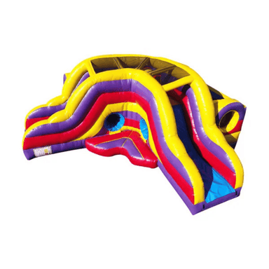 Tunnel Slide Combo – Compact Inflatable Bounce and Tunnel Adventure Top Front Left View