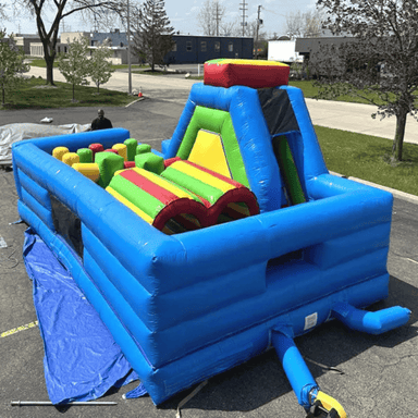 Moonwalk USA Dura-Lite Junior Obstacle Course with Slide Rear Left View