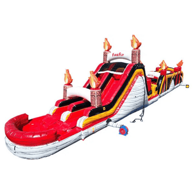 68ft Firefly Obstacle Course – Glow-Inspired Inflatable for Night Events Front Left View