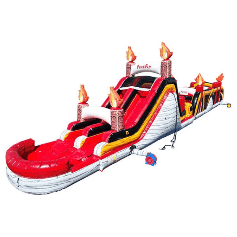 68ft Firefly Obstacle Course – Glow-Inspired Inflatable for Night Events Front Left View