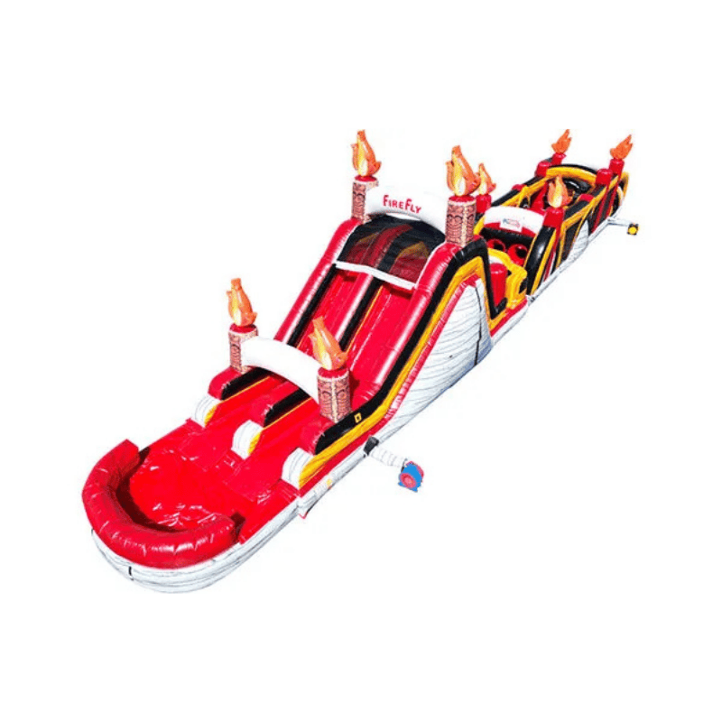 68ft Firefly Obstacle Course – Glow-Inspired Inflatable for Night Events Front  Left Top View