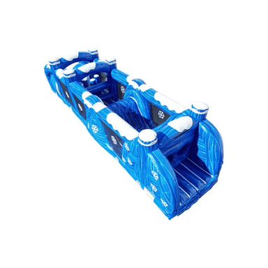 38ft Winter Wonder Obstacle – Snow-Themed Inflatable Obstacle Course Front Top View