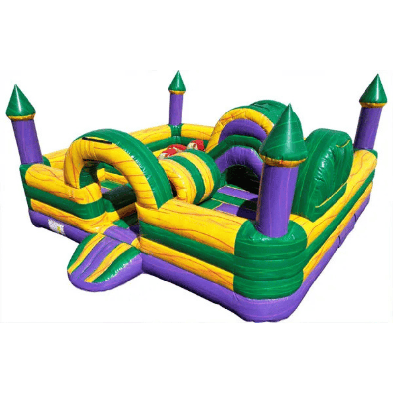 Emerald Castle Playland – Royal Green Bounce and Slide Play Area Front Left Side View