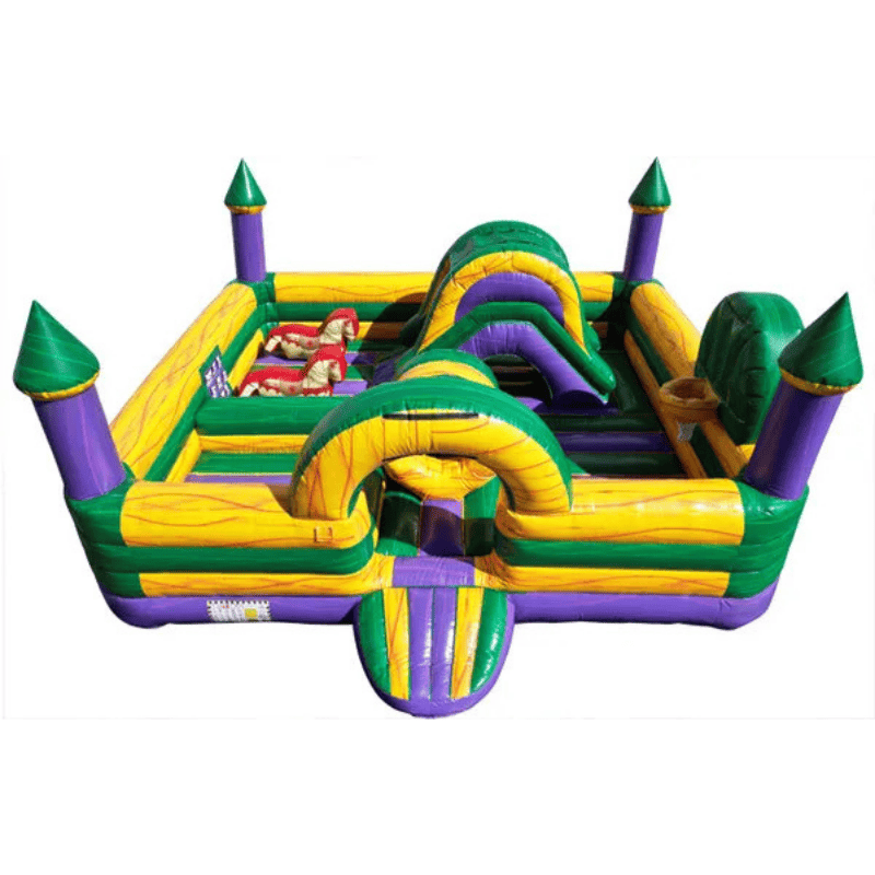 Emerald Castle Playland – Royal Green Bounce and Slide Play Area Front View