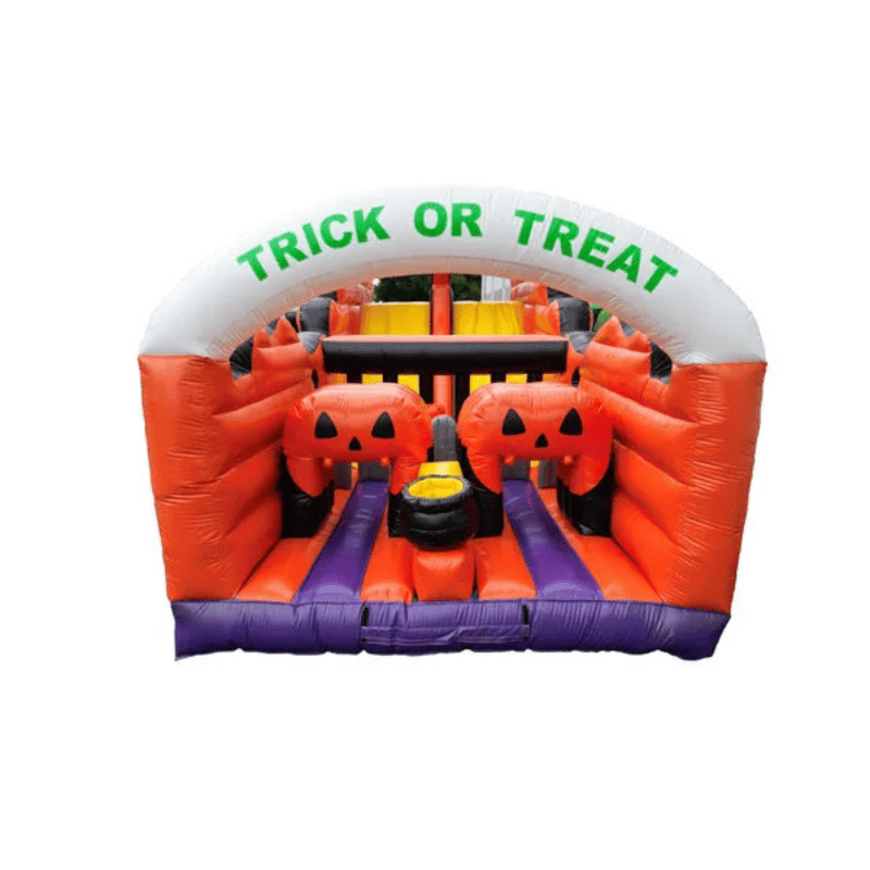 Trick or Treat Obstacle Course – Halloween-Themed Inflatable for Spooky Events Front Entrance View