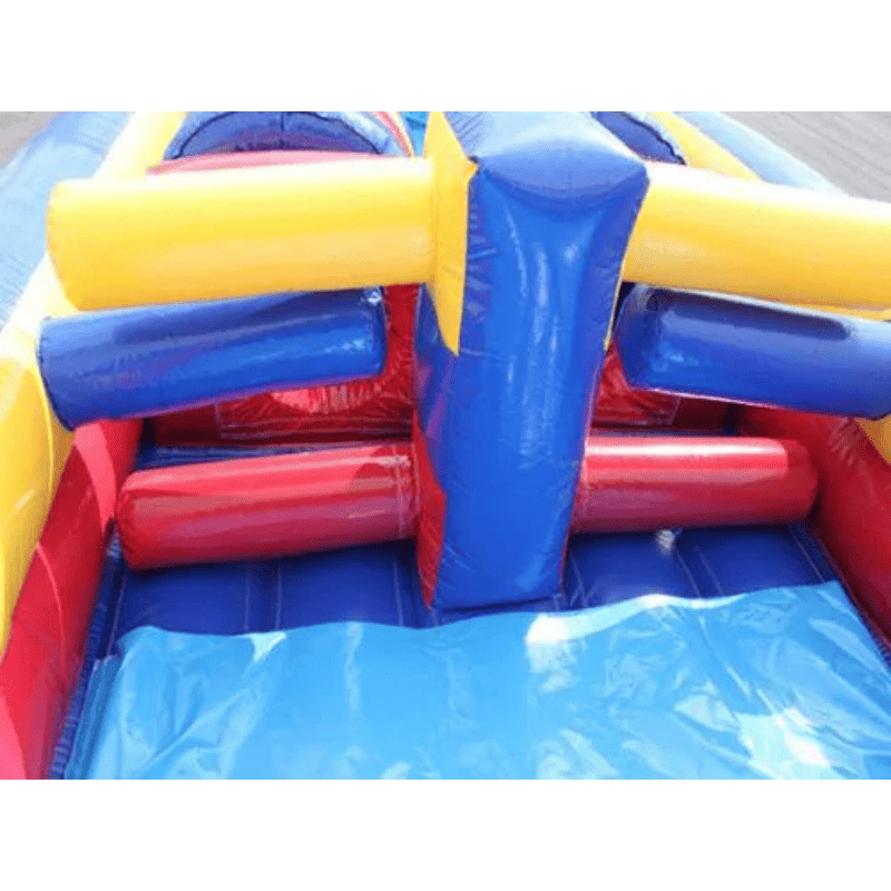 Moonwalk USA 24'L Red Obstacle Course Horizontal Beam View