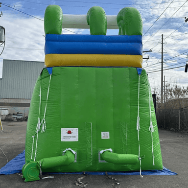 Moonwalk USA 16'H Dura-Lite Green Slide w Detachable Pool Rear View