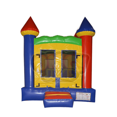 Castle 2B Multicolor Bounce House - 11x11, 13x13 Front View