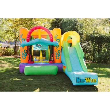 KidWise Double Shot Residential Bouncer Front View in Backyard