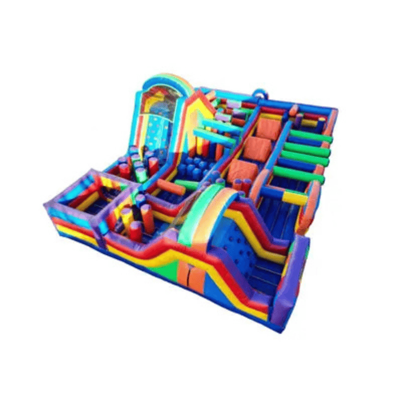 3-Piece Colossus Obstacle Course – Ultimate Multi-Section Inflatable Challenge Side Top View