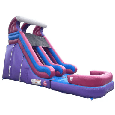 Moonwalk USA 16'H Dura-Lite Pink Slide w Detachable Pool Front Right View