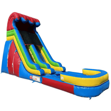 Moonwalk USA 18'H Dura-Lite Rainbow Slide w Detachable Pool Front Right View