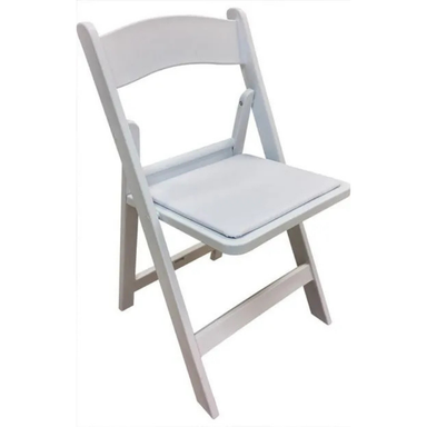 Resin Folding Chair with Cushion White