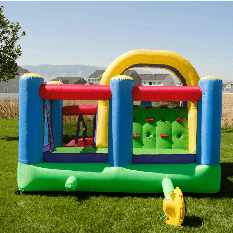 Avyna Royal Wave Bounce House 1 with Inflatable Water Slide Rear View Outside