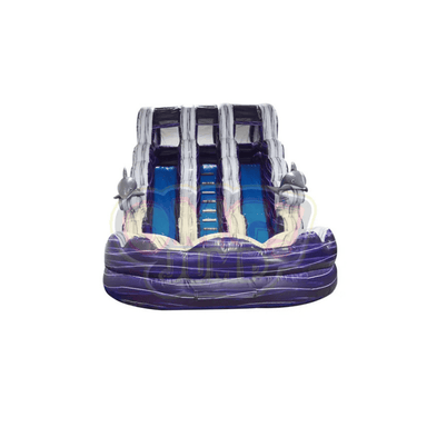 18' Double Lane Waterslide Purple Splash Front View