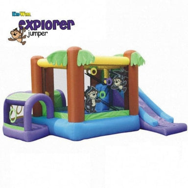KidWise Monkey Explorer Jumper Residential Inflatable Bounce House Front Right View with Product Name