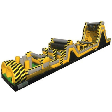 Moonwalk USA 85'L Construction Obstacle Course with Removable Pool Front Top Right View