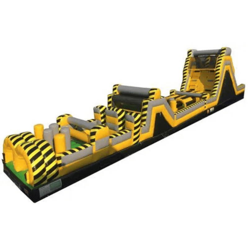Moonwalk USA 85'L Construction Obstacle Course with Removable Pool Front Top Right View