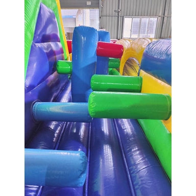 Eagle Bounce Turbo Course with Removable Pool in Rainbow Inside Obstacles View