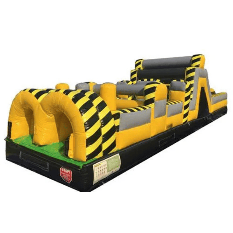 Moonwalk USA 85'L Construction Obstacle Course with Removable Pool Obstacle Piece Front Right View