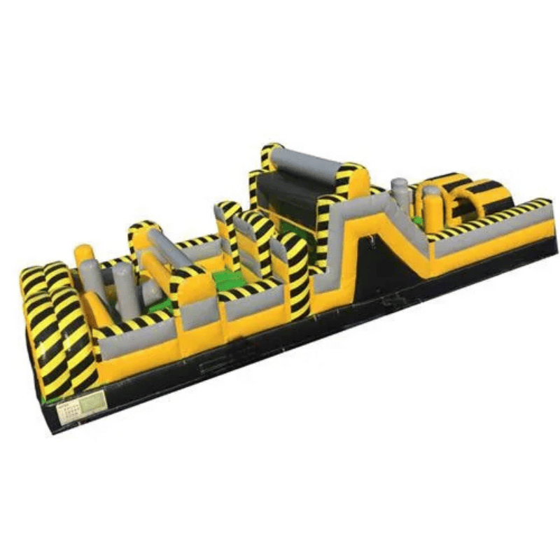 Moonwalk USA 85'L Construction Obstacle Course with Removable Pool Obstacle Side View