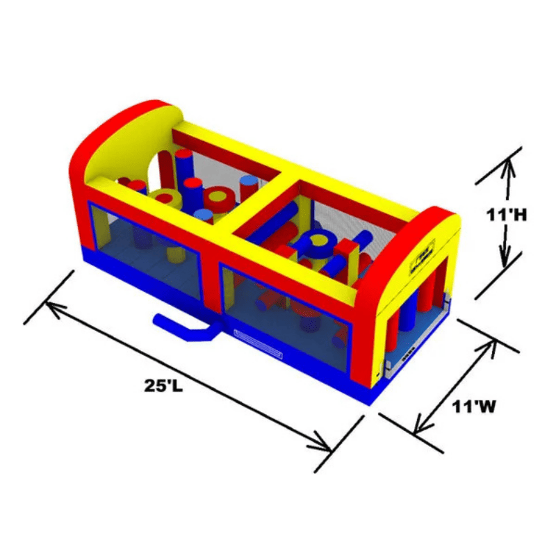 Moonwalk USA 25'L Obstacle Course Dimensions View