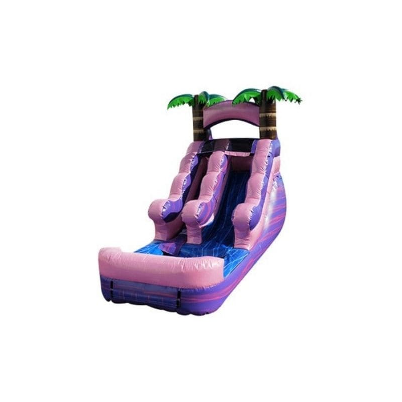 Bouncing Angels Pink Sparkle Inflatable Water Slide - Commercial-Grade, Wholesale Supplier, 12 ft Front Left
