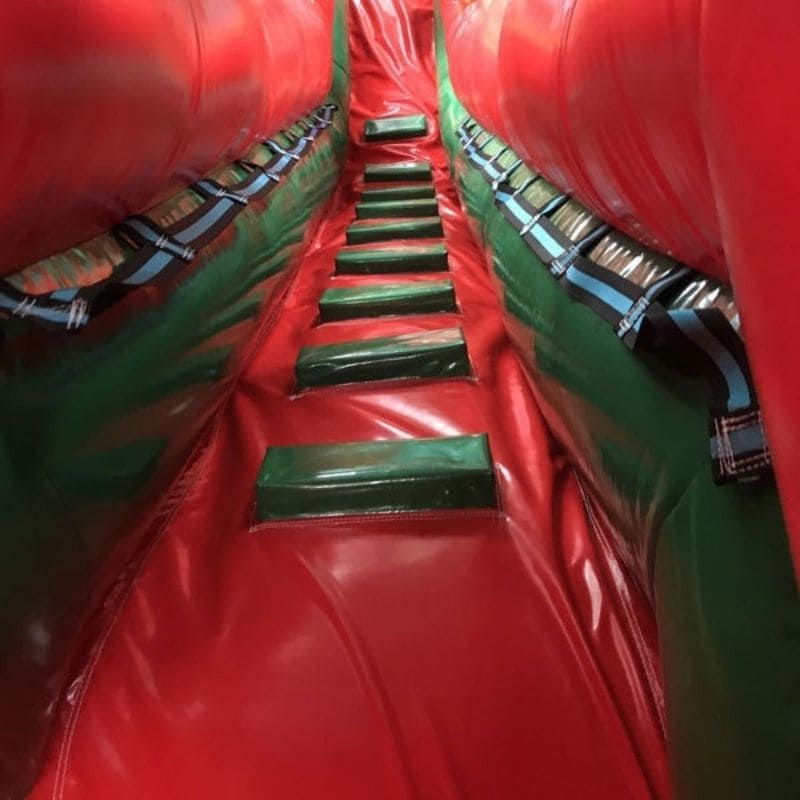 Ladder View of Eagle Bounce Red Commercial Wet Dry Slide