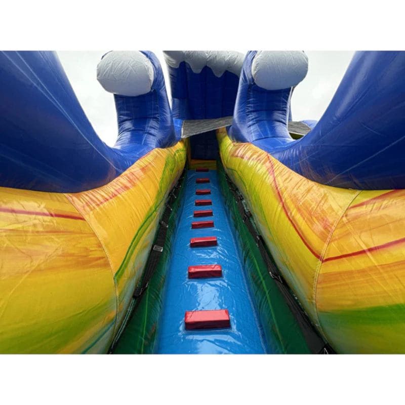 Ladder View of Eagle Bounce 18 FT Tidal Wave Wet Dry Inflatable Slide