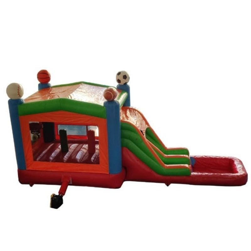 Eagle Bounce Sports Combo With Pool and Slide Rear View