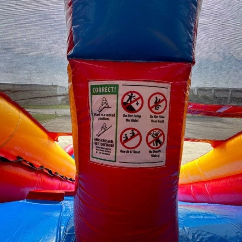 Slide Instructions of Eagle Bounce 15 ft Dual Lane Red n Blue Commercial Slide for Sale