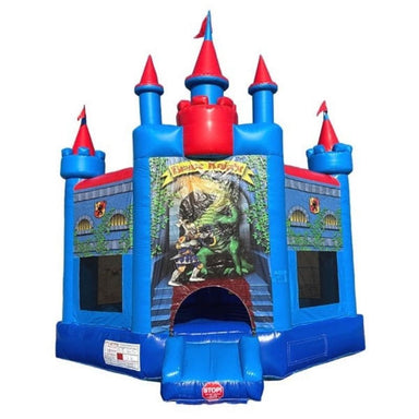 Front View of 12 FT Blue Brave Knight Bounce House